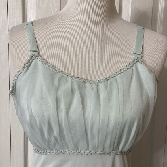 Vintage Fit Rite Chiffon Satiny Nightgown Nylon Braided Trim Fit Rite - Picture 5 of 16